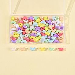 98 pièce de perles acryliques opaques à placage UV de 7 couleurs&nbsp;MACR-FS0002-16