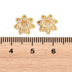 Perles de Noël en laiton et zircon cubique transparent&nbsp;KK-B186-04G