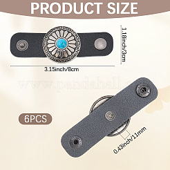 6 Stück PU-Leder mit Schalclips aus Legierung&nbsp;FIND-CL0001-84A