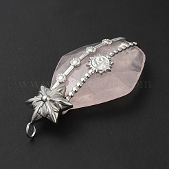 Pendentifs de quartz rose naturel&nbsp;G-G870-04P