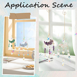 DIY-Draht umwickelte natürliche Amethyst- & Kyanit- & grüne Aventurin- & Opalitsplitter&nbsp;DIY-SC0030-67