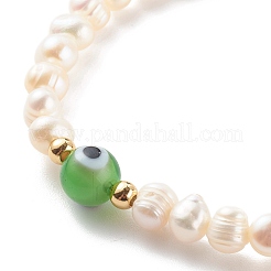 Braccialetti di perline elasticizzati con perle naturali&nbsp;BJEW-JB06163-03