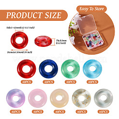 90 Stück 9 Farben transparente europäische Glasperlen&nbsp;GLAA-TA0001-79