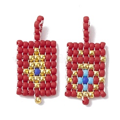 2 pièces 2 styles faits à la main miyuki rond rocailles motif de métier à tisser&nbsp;PALLOY-MZ00174