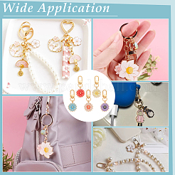 10 colgante de aleación de esmalte con margaritas de 5 estilos para decoración.&nbsp;HJEW-PH02102