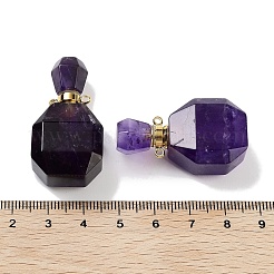 Pendentifs de bouteille de parfum améthyste naturelle&nbsp;G-Q163-10G-08