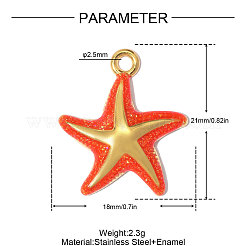 Colgantes de acero inoxidable 304 con esmalte rojo.&nbsp;SA-OY003-38G