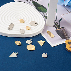 12 pièce 12 breloques et pendentifs en acier inoxydable de style 201&nbsp;STAS-CF0001-01