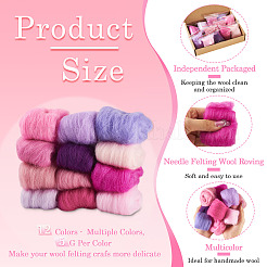 60g 12 Farben Nadelfilzwolle Roving&nbsp;DIY-TA0012-85