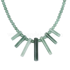 Colliers plastron ronds en aventurine verte naturelle avec perles en forme d'éventail&nbsp;NJEW-N064-04E