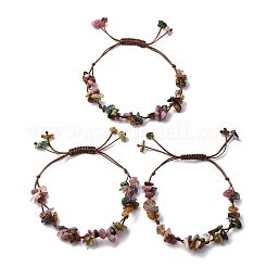 Braccialetti di perline intrecciate in diaspro kambaba naturale regolabili per le donne&nbsp;BJEW-U035-02O