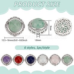 6 pièce 6 styles de liens multibrins pavés en laiton améthyste naturelle&nbsp;KK-BC0015-17A