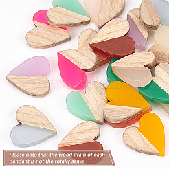Cabochon in legno e resina bicolore&nbsp;DIY-OC0005-40