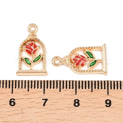 Rosenanhänger aus Emaille in Vogelkäfigform&nbsp;PALLOY-A024-01KCG