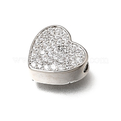 Messingperlen mit Mikropflaster und klaren Zirkonia zum Valentinstag&nbsp;KK-K427-30P