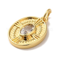 Pendentif en zircone cubique micro pavé de laiton placage en rack&nbsp;X-KK-U027-37G