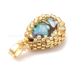 Pendentif coquille d'ormeau naturel / coquille paua&nbsp;PALLOY-MZ00146-02