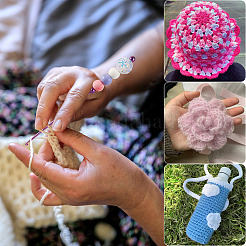 4 pieza de ganchos de crochet de aleación para manualidades&nbsp;AJEW-TA0003-50B