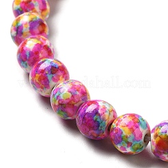 Hilos de perlas sintéticas teñidas de turquesa&nbsp;G-E594-24F
