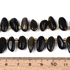 Natürliche goldenen Glanz Obsidian Perlen Stränge&nbsp;G-Z091-A39