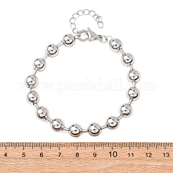 Bracciali a catena con maglie a sfera in ottone per donna&nbsp;BJEW-H640-02B-P