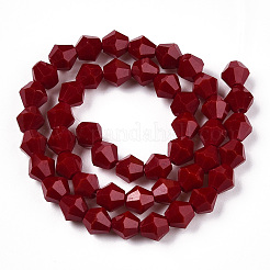 Fili di vetro in giada imitazione di colore solido opaco&nbsp;LS-EGLA-A039-P6mm-D22