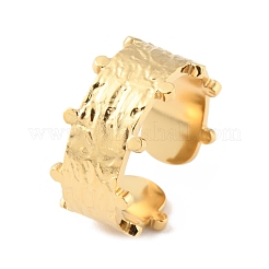 Anneaux de manchette ouverts texturés en acier inoxydable 304&nbsp;RJEW-D002-38G