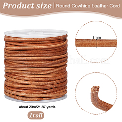 Cordon rond en cuir de vachette de 20 m&nbsp;WL-WH0015-01C-01