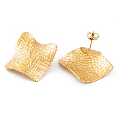 Boucles d'oreilles à tige en acier inoxydable 304 avec placage ionique (IP) en forme de losange pour femmes&nbsp;EJEW-L272-005G