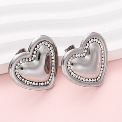 Boucles d'oreilles à tige en acier inoxydable 304 avec strass&nbsp;EJEW-K311-02P