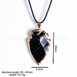 Pendentif pointe de flèche en obsidienne noire&nbsp;CV2982-1