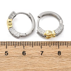 Orecchini a cerchio in ottone con zirconi cubici chiari micro pavè&nbsp;EJEW-H158-20B-GP