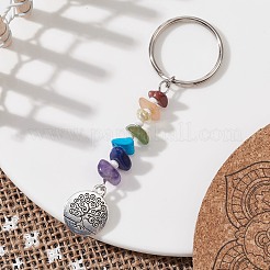 Porte-clés en pierres précieuses naturelles chakra&nbsp;KEYC-JKC00550-04