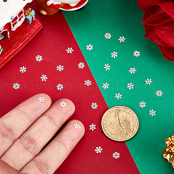 Cabochons flocon de neige en laiton peints en aérosol&nbsp;MRMJ-WH0088-56