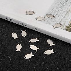 Breloques en forme de poisson en acier inoxydable 304 résistant au ternissement&nbsp;STAS-M037-08