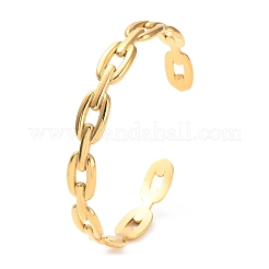 Hohle ovale Manschettenarmreifen aus Edelstahl 304&nbsp;BJEW-F457-28G