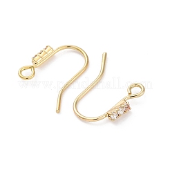 Messing Micro Pave klare Zirkonia Ohrring Haken&nbsp;LS-KK-Z084-10G