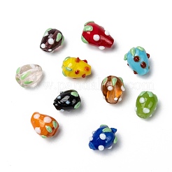 Handgedrehten lampwork 3 d Erdbeerperlen&nbsp;LAMP-R109A-M
