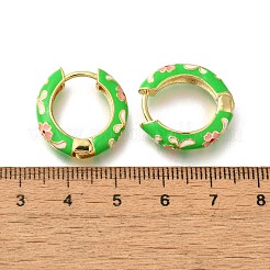 Creolen aus Messing mit Emaille und Blumenmuster&nbsp;EJEW-H143-13G