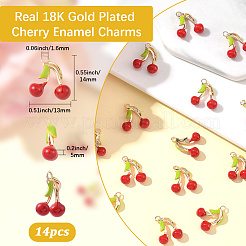 Encantos de latón 14pcs&nbsp;KK-BBC0017-50