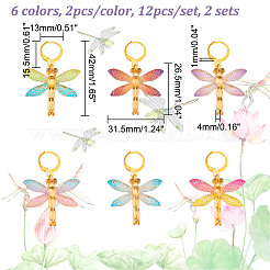 12 Stück 6 Farben transparente Harzanhänger-Stichmarkierer&nbsp;HJEW-AB00216