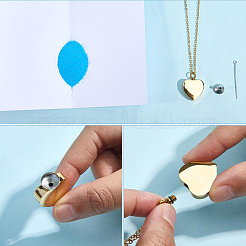 2 collana con ciondolo a forma di bara funeraria a forma di cuore in acciaio inossidabile di 2 colori&nbsp;NJEW-CN0001-26
