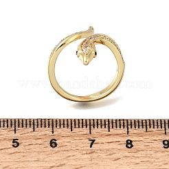 Messing Micro Pave klare Manschettenringe aus Zirkonia&nbsp;ZIRC-M117-02G