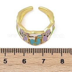 Masken-Manschettenringe aus Messing und Emaille&nbsp;RJEW-L113-039G