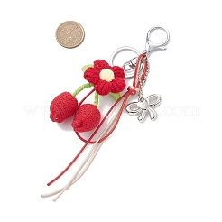 Handgemachte gehäkelte Baumwollblumen-Schlüsselanhänger&nbsp;KEYC-JKC01403-01