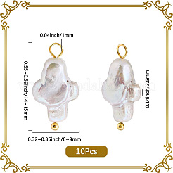 10 ciondolo di perle keshi naturali&nbsp;PEAR-SC0001-47