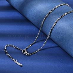 12 collana a catena intrecciata testurizzata in acciaio inossidabile 304 da 2.2 mm per uomo e donna&nbsp;NJEW-H093-20P-04