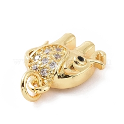 Breloques en laiton avec zircone cubique de micro pave&nbsp;KK-C012-21G