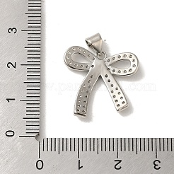 Placage de crémaillère en laiton micro pavé pendentifs en zircone cubique claire&nbsp;KK-S366-23P