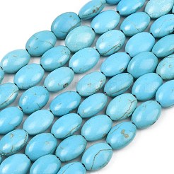 Gefärbt synthetischen Türkis oval Perlenstrang&nbsp;G-P083-89G